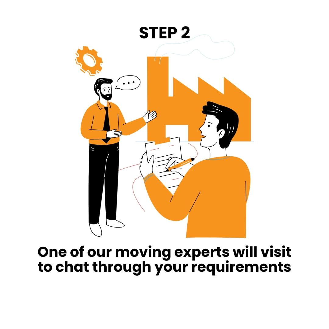 Our moving experts is visiting and chatting for customers requirements