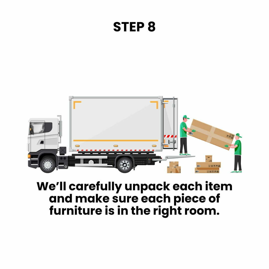 Unloading every furniture with care